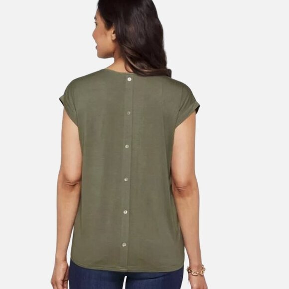 PAPERMOON Green Ellie Blouse Women’s sleeveless olive floral contrast - Picture 2 of 7